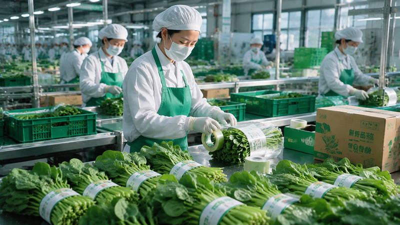 蔬菜基地标准化捆扎包装解决方案